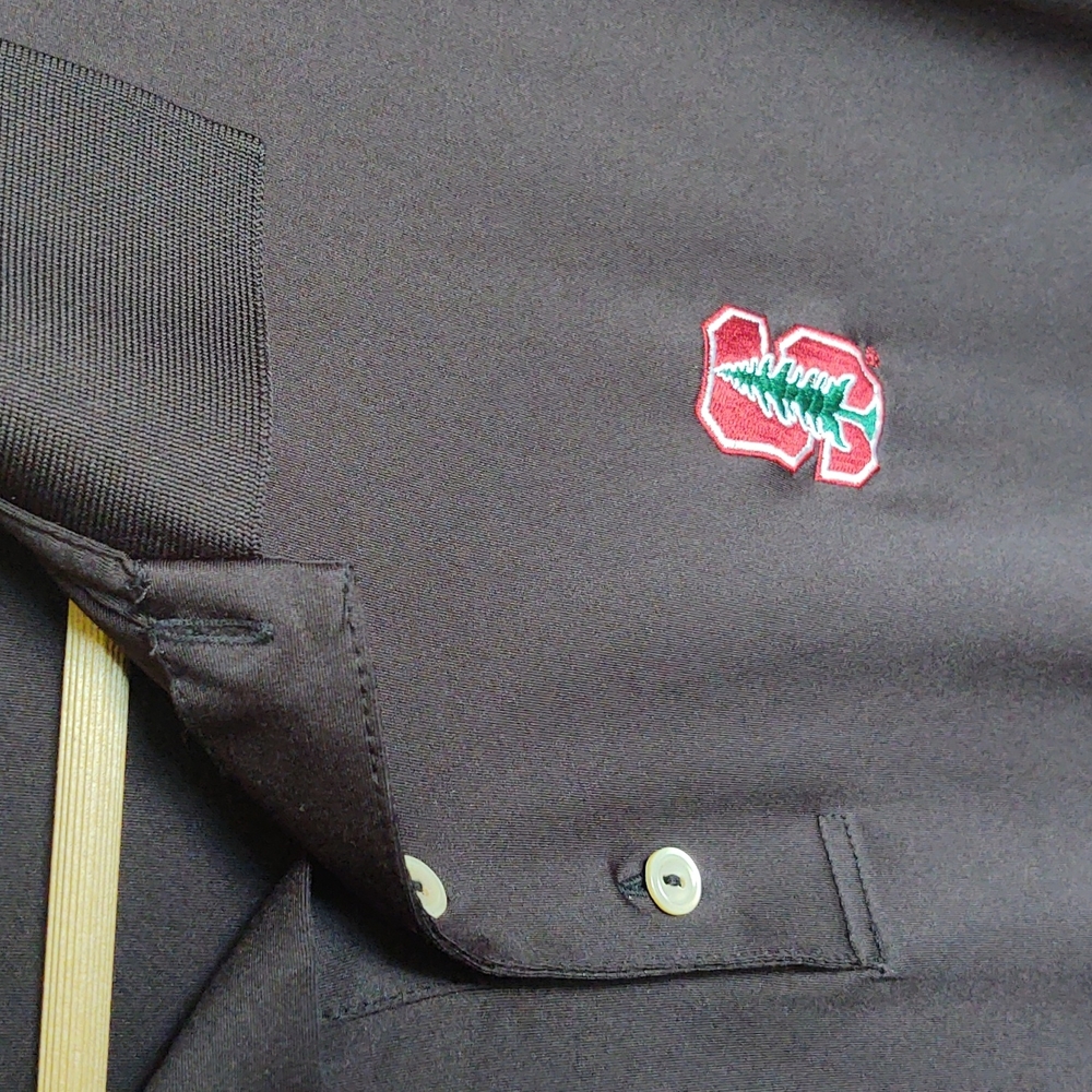 Peter Millar Black Stanford University Performance Polo sz Med Men's - Picture 3 of 16